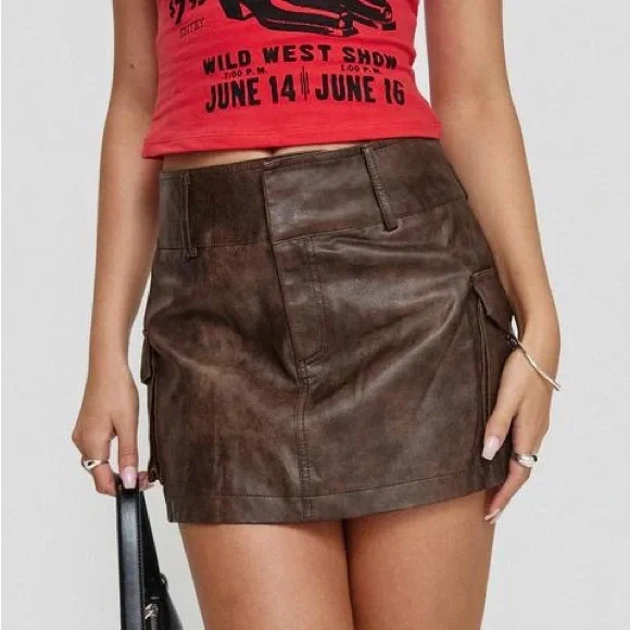 Princess Polly Skirts Princess Polly Domenic Faux Leather Mini
